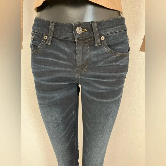 MADEWELL skinny skinny CROP dark BLUE denim JEANS w/stretch VERY NICE! - Picture 9 of 13
